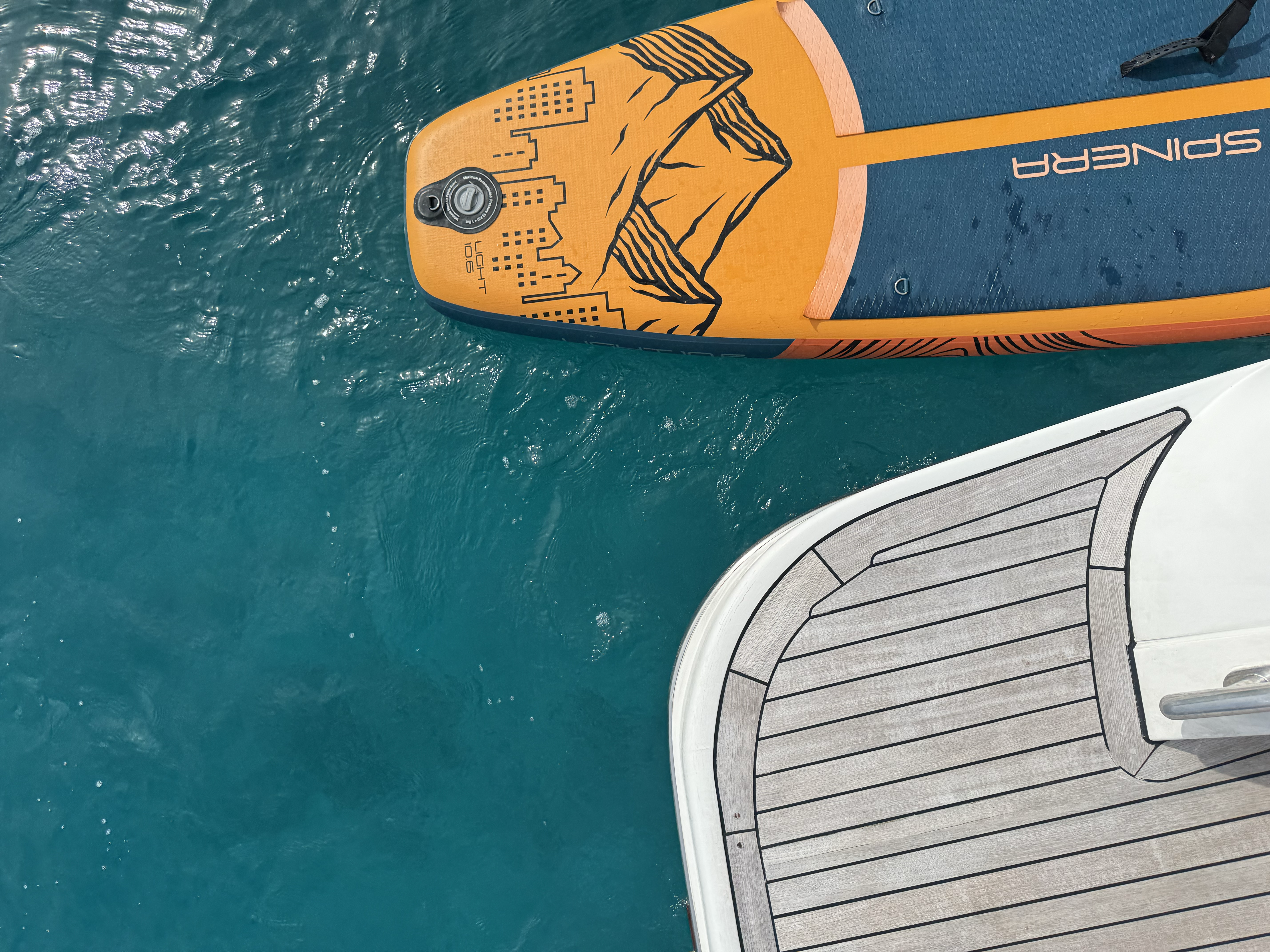 Silent luxury detail: water toys and teak deck